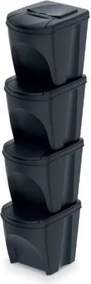 Produktbild von Prosperplast Sortibox Stapelbare Recyclingbehälter 100l 4 Einheiten Grau  Grau One Size