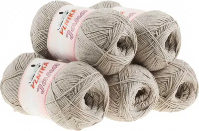 Produktbild von 5 x 100g Strickgarn Jana Häkelgarn Strickwolle Häkelwolle, Farbauswahl, Farbe:graubeige