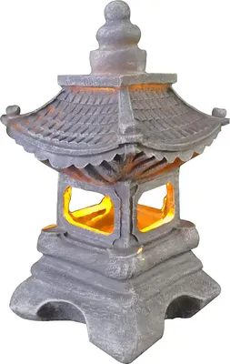 Produktbild von Solar Lichter Outdoor Garten Ornamente, Japanische Stil Asiatische Dekor Pagode Laterne Lampe Indoor Outdoor Statue Zen Garten für Bauernhaus Patio Yard