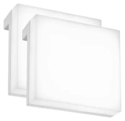 Produktbild von Briloner Aniani 2er Set LED Spiegelleuchte Bad, 2 in 1 Montage, IP44 Spritzwasserschutz, Klemmbar, Weiß, 8 x 8 x 3,5 cm