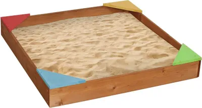 Produktbild von Beluga, Holz Sandkasten mit bunten Sitzecken, 90x90x12 cm, 41115