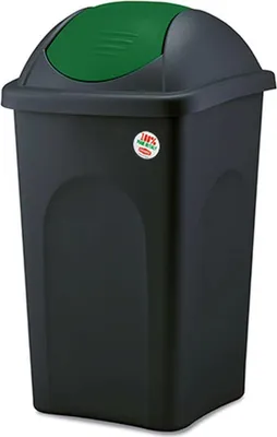 Produktbild von Abfallbehälter Multipat 60 l, schwarz, mit grünem Deckel