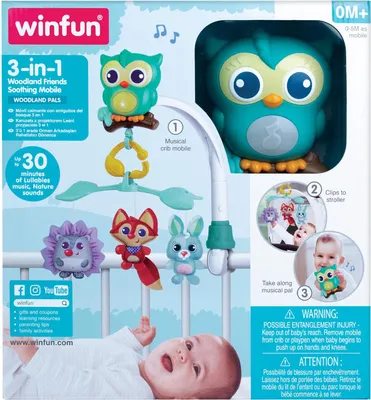 Image de WINFUN Mobile apaisant 3-en-1 Woodland Friends