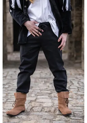 Image de Pantalon médiéval avec élastique noir "Veit" XXL