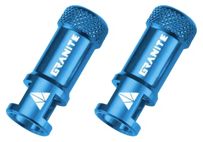 Imagen del producto de Tapas para válvulas con extractor de núcleo de válvula, de aluminio, color azul, 2 unidades, para válvulas de bicicleta