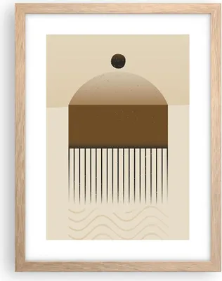 Produktbild von Gerahmtes Poster - Rahmen in heller Eiche - Abstraktion Geometrisch Boho - 30x40 cm - Wand Bild - Wanddeko - Wandbilder - Kunstposter - Wandposter - Bilderrahmen - Bilder - P2NPA30x40-4826