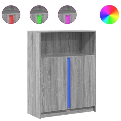Produktbild von LED-Sideboard Grau Sonoma 77x34x100 cm Holzwerkstoff