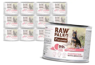 Zdjęcie produktu dla Raw Paleo Pork&Lamb Adult Duoprotein 12x200g Mokra Karma Dla Psa z Wieprzowiną i Jagnięciną