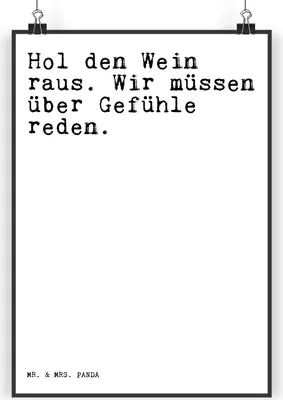 Produktbild von Mr. & Mrs. Panda Bild Hol den Wein raus.... DIN A4 - Weiß - Geschenk, Spruch Sprüche Weisheiten Zitate Lustig Weisheit Worte, Kunstdruck, Wandbild, wanddeko, Plakat