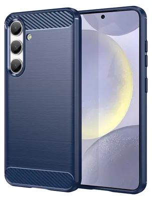 Produktbild von Galaxy S25+ Hülle, Carbon-Faser TPU Silikon Stoßfest Schutzhülle für Samsung Galaxy S25+ Blau