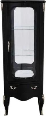 Produktbild von Casa Padrino Barock Vitrine Schwarz 130 cm - Vitrinenschrank - Wohnzimmerschrank