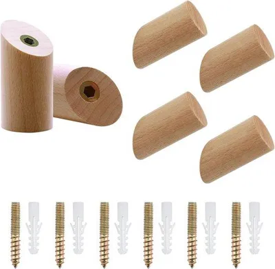 Obrázek produktu pro Sada dřevěných věšáků, 6 kusů, 3 x 6 cm, multifunkční