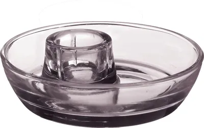 Produktbild von Glas Kerzenhalter 'Mia' mit kleiner Dekoschale, Ø10 x H.3 in vielen Farben wählbar | Kerzenständer | Kerzenhalter für Ihre Tischdekoration zur Hochzeit  , Farbe:Grau