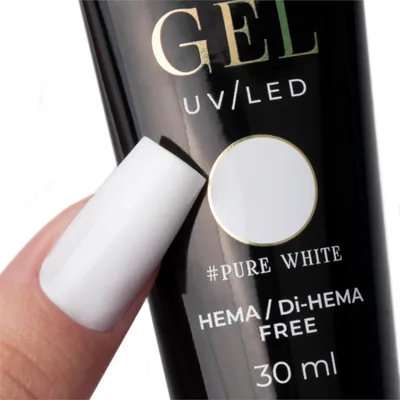 Produktbild von Acrylgel Polygel Aufbaugel für Verlängerungen AcrylGel Molly Nails HEMA/Di-HEMA Free Pure White 30 ml