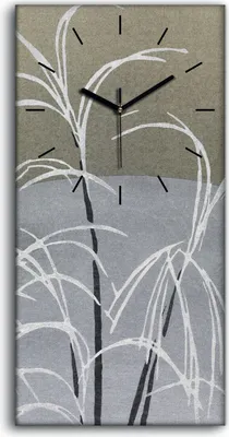 Produktbild von Wandbild Leinwand Bilder mit Uhr 30x60 Malerei Abstrakte Kunst Pflanzen Schnee - schwarze Hände