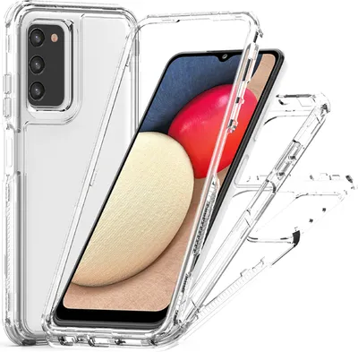 Immagine prodotto di Custodia trasparente per Samsung Galaxy A03S, Custodia ibrida antiurto in TPU e PC trasparente