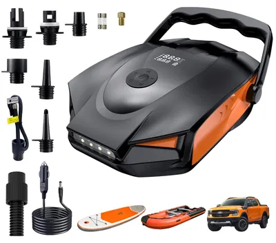 Produktbild von WaveRite Elektrische SUPpumpe 50 PSI, Tragbare Hochdruck-Luftpumpe mit Auto-Stopp & Entlüftung, für Paddleboard, Kajak und Fahrrad