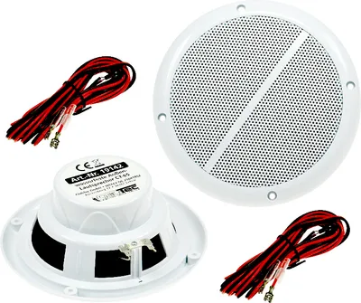 Produktbild von 2 Marine Lautsprecher 100W A65 Wetterfeste Einbaulautsprecher für Bad Sauna Garten Küche Heimkino Auto Kofferraum Boot Yacht weiße Boxen Lautsprecher 2.0-System