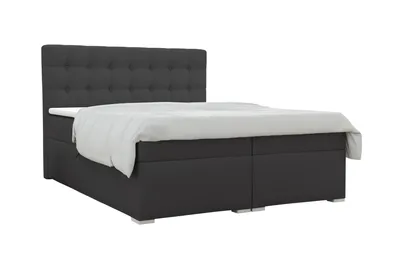 Produktbild von Boxspringbett COLORADO 180x200 cm Kronos 34 Anthrazit Komplettbett inkl..Taschenfederkernmatratzen 7 Zonen H4 Polsterbett