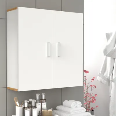 Produktbild von VCM Holz Wandschrank | Badschrank | Maße: H. 60 x B. 60 x T. 18 cm | 2 Türen | 2 Fächer –Landos