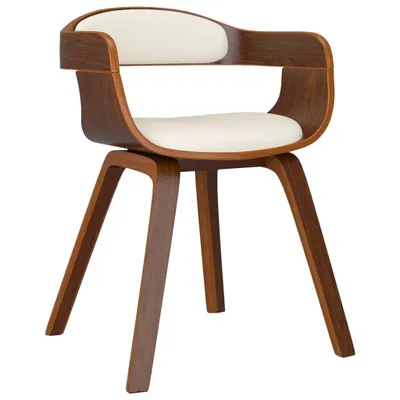 A studio shot of a single chair against a white background.