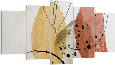 Produktbild von Bild auf Leinwand - Leinwandbild - 5 Teile - Aquarell Abstraktion Formen - 160x85cm - Wand Bild - Wanddeko - Wandbilder - Leinwanddruck - Bilder - Wanddekoration - Leinwand bilder - EA160x85-4658