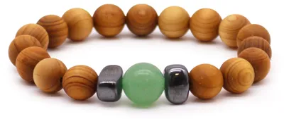 Imagen del producto de Pulsera de Cedro - Chakra Sacro - Aventurina Verde