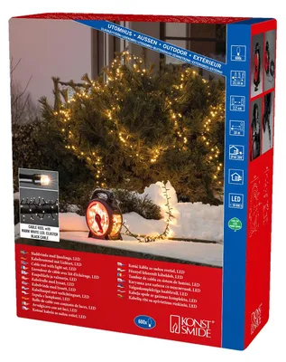 Lichterkette 600 warmweiße LEDs, 10 m Kabel, 30 V Trafo
