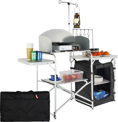 Produktbild von VEVOR Camping Küchentisch Klappbar Tragbarer Kochtisch 1 Schrank & Windschutz