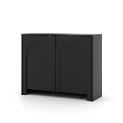 Produktbild von Sideboard Vento Schwarz, 2 Türen, Breite: 103,5 cm / Höhe: 83 cm / Tiefe 35 cm