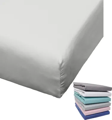 Produktbild von Bierbaum Biber Spannbettlaken Baumwolle 100x200 cm Weiß Grau Blau Rosa Türkis Silber Flieder Grün Taupe Rundgummi, Farbe:Silber