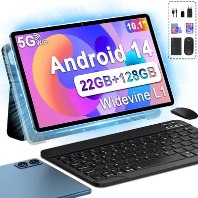 Octa-Core 5G WiFi, Tablet mit Tastatur Maus, 8000 mAh, (1TB TF) mit Hülle + ein Jahr Displaybruchversicherung