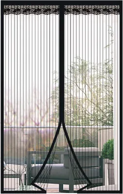 Zdjęcie produktu dla Magnetyczna moskitiera 120 x 210 cm – automatyczna siatka przeciw komarom, czarna