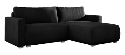 Produktbild von E-ZIMPAZ Ecksofa IMPERIAL 185x266 cm, Schwarz PS135, L-Form, Sofa mit Schlaffunktion, Polsterecke, Wohnlandschaft, Couch, Schlafsofa, Cordstoff