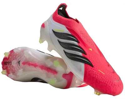 Image de Chaussures Adidas Predator Elite Laceless Firm Ground Soccer Cleats "Lucid Red / Core Black / Cloud White" pour Unisex
