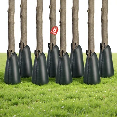Image de Lot de 8 sacs d'arrosage pour arbres VEVOR de 75,7 l, sacs d'arrosage en PE avec fermeture à glissière, sacs d'eau pour arbres permettant 3 à 4 heures d'arrosage, sacs d'arrosage, système d'arrosage pour l'été