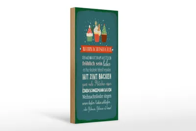 Produktbild von Holzschild Spruch 10x27cm Weihnachtsregeln