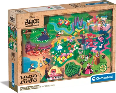 Produktbild von Puzzle 1000 Elemente. Alice im Wunderland, Karte