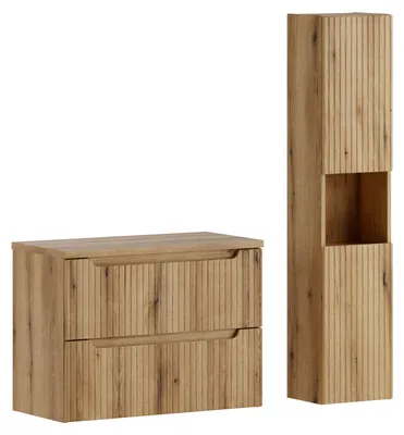 Image de Ensemble de meubles de 80 cm avec plan de travail et meuble haut