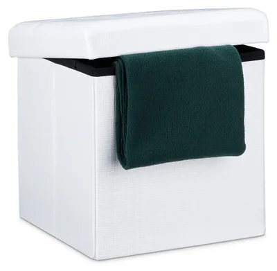Immagine prodotto di Pouf pieghevole con spazio contenitore, dimensioni 38 x 38 x 38 cm