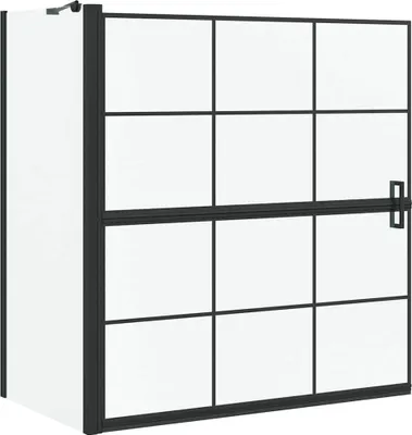 Immagine prodotto di vidaXL Schermo doccia da bagno nero e trasparente 116 x 68 x 128 cm