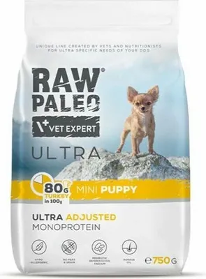 A bag of dog food with a small dog on it.