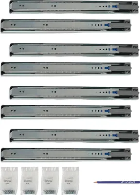 Produktbild von Schubladenschienen 400mm softclose Kugelführung - Vollauszug mit integrierter Dämpfung, 32-Systemlochung - 4 Paar