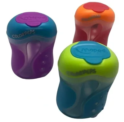 Obrázok produktu pre Maped 043111 2, Ručný orezávač ceruzky, Modrá, Oranžová, Purpurová, Škatuľa s otvorom, 24 kusov, Francúzsko