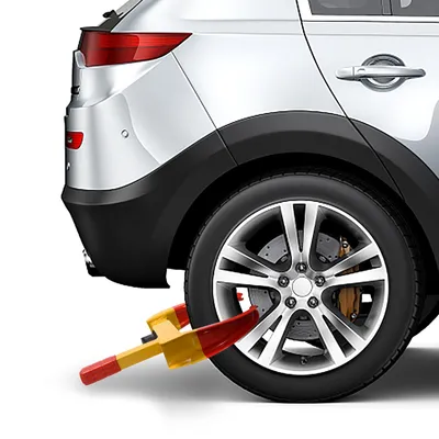Produktbild von YZNAHRE Parkkralle Wegfahrsperre, Auto Diebstahlsicherung Rostfrei Radkralle mit Schlüsseln und 9 Löcher verstellbar Radschloss, für 19-30cm Breite Auto, Motorrad, Trucks