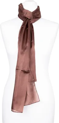 Produktbild von Seidenschal Halstuch Schal braun dunkelbraun Seide 180x45cm