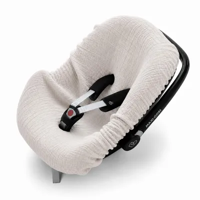 Produktbild von BABEES BEZUG für Babyschale Sitzbezug Sommer, Babysitzbezug Maxi-Cosi Sommerbezug Universal, 100% Musselin Baumwolle Schonbezug Babyschalenbezug
