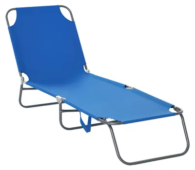 Produktbild von Sonnenliege. klappbar. verstellbare Rš¹ckenlehne. rostfreier Metallrahmen. 187 x 55 x 24. Blau