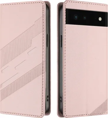 Produktbild von Hülle für Google Pixel 6, Kunstleder Brieftaschen Handyhülle mit Kartenfach und Standfunktion Pink