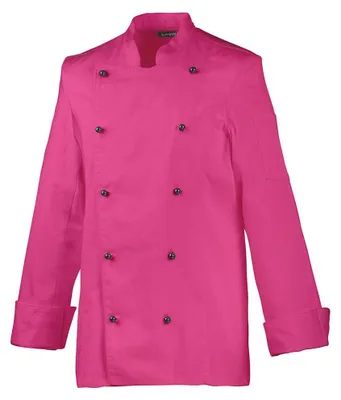 Produktbild von Damen Kochjacke, hotpink, Gr. 4XL : 4XL : hot pink : 65% Polyester 35% Baumwolle
